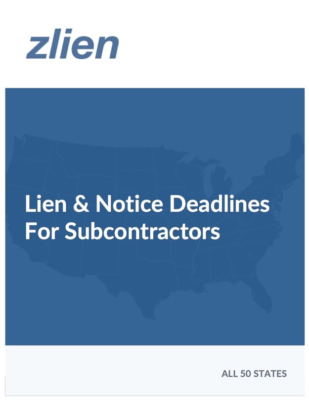 Lien and Notice Deadline Chart for Subcontractors zlien Download